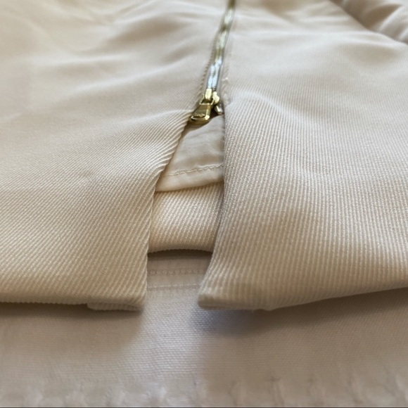 J CREW PETITE CREAM ASYMMETRICAL FRONT ZIPPER RIBBED PENCIL SKIRT - 4P - Picture 10 of 12